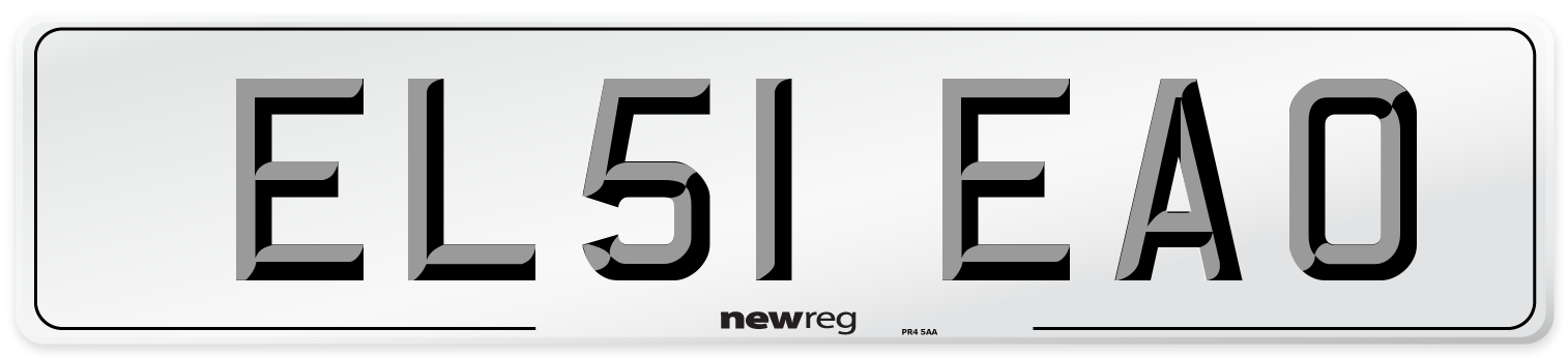 EL51 EAO Number Plate from New Reg